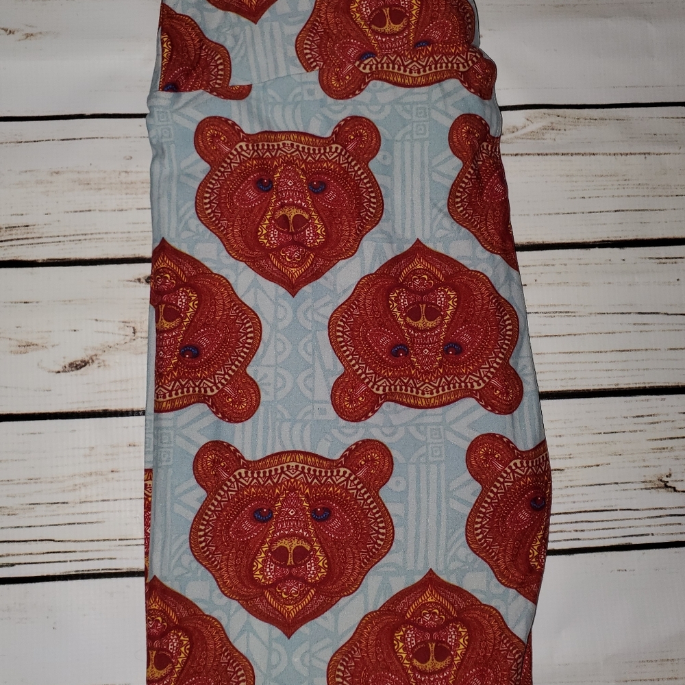 LuLaRoe OS Mosaic Bears Leggings *Vintage Unicorn*